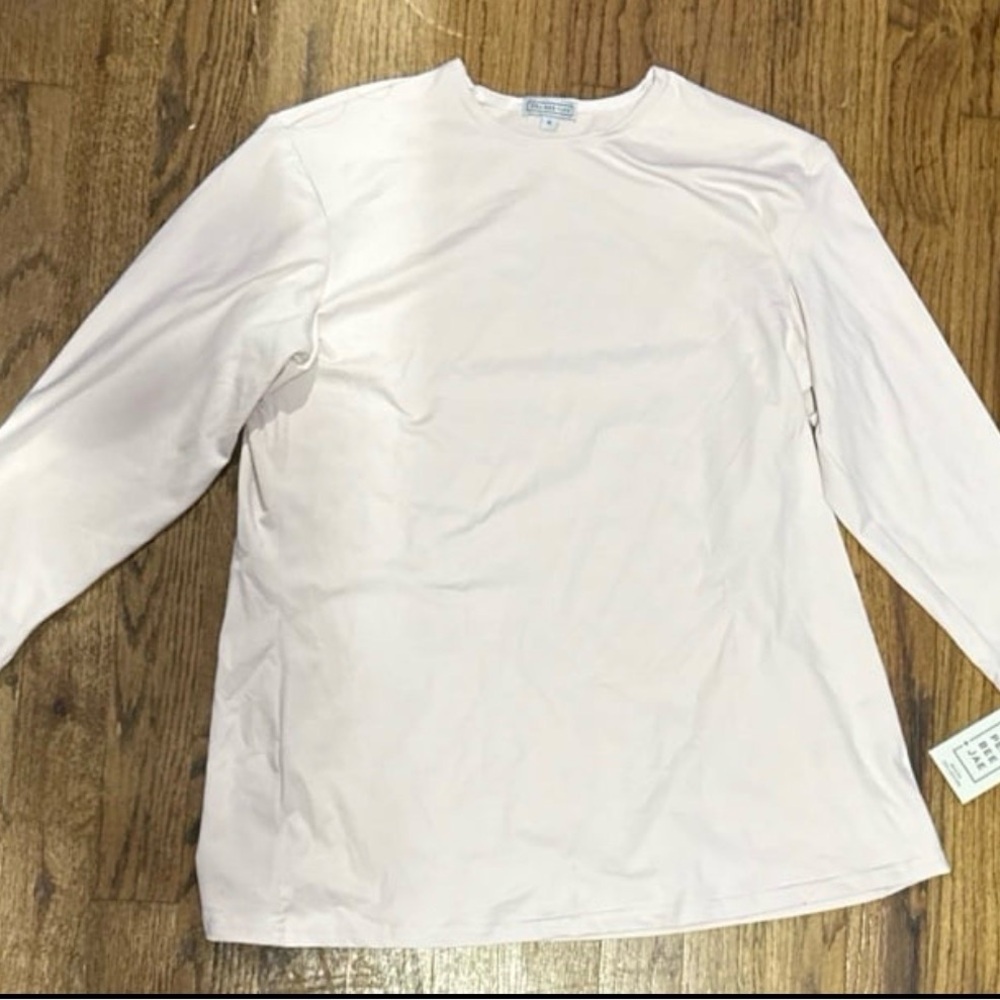 Long Sleeve Crewneck Top in Light Pink